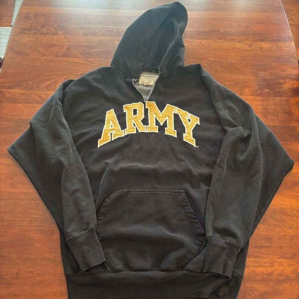 Vintage Steve & Barry's Army Hoodie Black Pullover